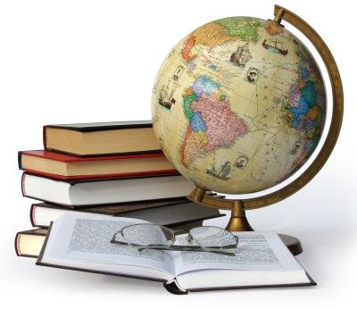Globo terráqueo utilizado en clase para hablar de países en inglés